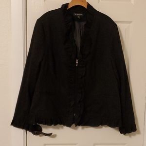 INC Black jacket with ruffles